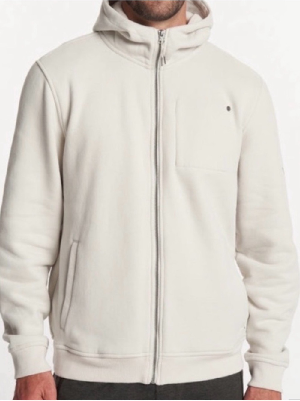Vuori Seaside Full-Zip Hoodie in Salt- L